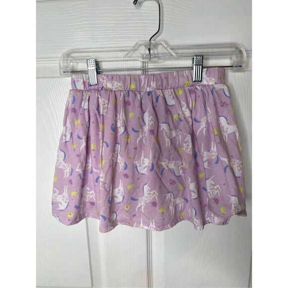 Cat & Jack Girls Skort L Lavender Unicorn Print Play Clothes Elastic Waistband - Picture 2 of 5